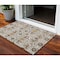 Homeroots 3' X 5' Ivory Red And Green Floral Washable Indoor Outdoor Area Rug 604647 - alternate 1