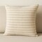 Homeroots 22" Cream And Beige Striped Linen Blend Throw Pillow Cover with Embroidery 608211 - alternate 1
