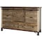 Homeroots 62" Brown Solid Wood Six Drawer Triple Dresser 524541 - alternate 1