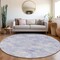 Homeroots 8' Sky Blue And Ivory Round Geometric Washable Indoor Outdoor Area Rug 603295 - alternate 7