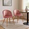 Homeroots Set of Two Pink and Oak Upholstered Velvet Dining Side Chairs, 2PK 568015 - alternate 2
