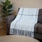 Homeroots 50" X 67" Sky Blue And White Plaid Cotton Blend Woven Throw Blanket with Fringe 633071 - alternate 3