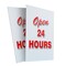 Signmission Open4 Hours, Plastic Signs Only 24 Inch x 36 Inch, Corrugated Plastic, 2PK CSB-2436-2PACK-Open 24 Hours - alternate 1