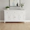 Homeroots 59in White Solid Wood Paneled Three Drawer Buffet Table with Four Doors 523210 - alternate 3