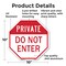 Signmission Private Do Not Enter, 10 Inch X 10 Inch, Aluminum Metal Signs OC-A-10-137 - alternate 4
