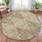 Homeroots 8' Fern Green And Beige Round Geometric Washable Indoor Outdoor Area Rug 632001 - alternate 5