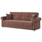 Homeroots 89" Brown Microfiber Convertible Futon Sleeper Sofa And Toss Pillows With Storage 607155 - alternate 4