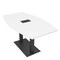 Skutchi Designs Boat Conference Table With Power Unit, 36 in W, 60 in L, White HAR-BOT-36x60-DOU.BK-W960-EBLK - alternate 1