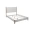 Homeroots Natural and White Solid Wood And Upholstery King Bed Frame 524811 - alternate 4