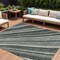 Homeroots 9' X 12' Black Gray And Ivory Striped Washable Indoor Outdoor Area Rug 614963 - alternate 1