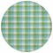 Homeroots 8' Lime Green Aqua And Beige Round Plaid Washable Indoor Outdoor Area Rug 601406 - alternate 3