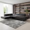 Homeroots Black Leather L Shaped Two Piece Corner Sectional 366221 - alternate 3