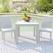 Leisuremod Mace 3-Piece Outdoor Dining Set, Plastic Square Table & 2 Stackable Chairs, White MT31C19WH2 - alternate 3