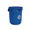 Rubbermaid Commercial 20 gal Round Recycling Bin, Open Top, Blue, Polyethylene, 1 Openings FG262073BLUE - alternate 1