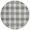 Homeroots 8' Gray And Charcoal Round Plaid Washable Indoor Outdoor Area Rug 595399 - alternate 5