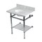 Kingston Brass 30-Inch Carrara Marble Console Sink with Brass Legs and Shelf, 8-Inch, 3-Hole KVPB30MBB1 - alternate 1