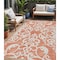 Homeroots 5' X 8' Coral And Ivory Damask Washable Indoor Outdoor Area Rug 614420 - alternate 1