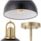 Jonathan Y Zane 9.5 in. 1-Light Modern Farmhouse Industrial Metal Dome LED Pendant, Black/Brass Gold JYL9573A - alternate 5
