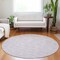 Homeroots 8' Lavender And Purple Round Geometric Washable Indoor Outdoor Area Rug 602421 - alternate 6