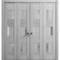 Vdomdoors Sliding Closet Double Bi-fold Doors Grey Solid Core Modern Interior SETE6933DBF-OAK-96 x 96 (4* 24x96) - alternate 1
