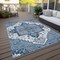 Homeroots 9' X 12' Blue Gray And Ivory Oriental Washable Indoor Outdoor Area Rug 600148 - alternate 2