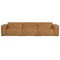 Homeroots 122" Sienna Leather Modular Sofa With Brown Legs 641013 - alternate 1