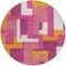 Homeroots 8' Pink Ivory And Orange Round Geometric Washable Indoor Outdoor Area Rug 613225 - alternate 5