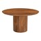 Homeroots 56" Brown Solid Wood Ribbed Texture Pedestal Base Round Dining Table 572214 - alternate 1