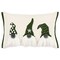 Homeroots 14" X 20" Green And Ivory Cotton Christmas Gnomes Throw Pillow With Embroidery 719249 - alternate 3