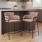 Homeroots Set of Two 26" Brown and Black Faux Shearling and Steel Counter Height Bar Chairs, 2PK 564993 - alternate 4