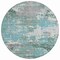 Homeroots 8' Blue And Teal Blue Round Abstract Washable Indoor Outdoor Area Rug 610440 - alternate 5
