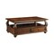 Homeroots 50" Dark Brown Solid Wood Coffee Table With Two Drawers And Shelf 286032 - alternate 1