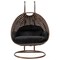 Leisuremod Mendoza Dark Brown Wicker Hanging 2 person Egg Swing Chair with Black Cushions MSCDBR-53BL - alternate 5