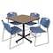 Regency Square Kobe Breakroom Table W/ 4 Zeng Stack Chairs, 42 in W, 42 in L, Noble Oak TKB4242NO44BE - alternate 1