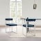 Armen Living Anastasia Dining Chair with Brushed Stainless Steel and Blue Fabric - Set of 2 LCANSIBSBLU - alternate 5
