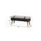 Homeroots 35in Dark Olive Green and Brown Genuine Leather and Solid Wood Upholstered Bench 723426 - alternate 6