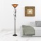 Homeroots 72" Amber Torchiere Floor Lamp With Brown Glass Dome Shade 526342 - alternate 3