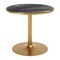Homeroots 36" Black and Gold Glass and Steel Pedestal Base Round Top Dining Table 720925 - alternate 1