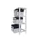 Homeroots 12.5" X 16" X 35.5" White Blue Portable 3 Drawers 364166 - alternate 3