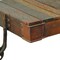 Homeroots 50" Brown and Black Solid Wood and Iron Distressed Wheel Coffee Table 488845 - alternate 2