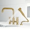 Vigo Cass Two-Handle Widespread Bridge Kitchen Faucet with Side Sprayer in Matte Brushed Gold VG02051MG - alternate 2