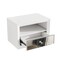 Homeroots 13" White Wood And Mirrored Glass One Drawer Floating Nightstand 569256 - alternate 5