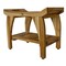 Homeroots Compact Rectangular Teak Shower Bench With Handles In Natural Finish 376721 - alternate 5