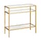 Homeroots 24" Brass And Clear Glass And Steel End Table With Two Shelves 544213 - alternate 6