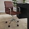Martha Stewart Taytum Upholstered Office Chair in Saddle Brown/Polished Nickel CH-142370-BR-MS - alternate 6