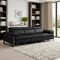 Homeroots 103" Black Top Grain Leather Reclining Metal USB Sofa 720326 - alternate 7