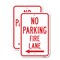 Signmission No Parking Fire Lane With Left Arrow, 18'' X 24'' 2 Signs, Heavy Gauge Aluminum, 2PK A-1824-2PACK-25040 - alternate 1