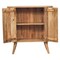 Homeroots 32in Brown Solid Wood Oval Ribbed Texture Cabinet With Two Doors 654267 - alternate 3