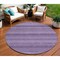 Homeroots 8' Lavender And Purple Round Striped Washable Indoor Outdoor Area Rug 610602 - alternate 1