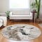 Homeroots 8' Ivory And Gray Round Horse Washable Indoor Outdoor Area Rug 618687 - alternate 3